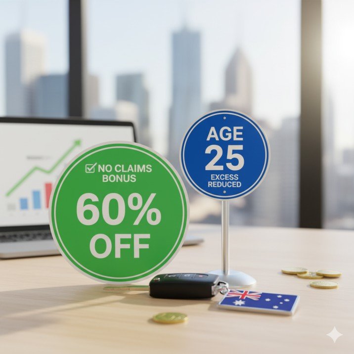 The Impact of No-Claim Bonus and Age 25 on Australian Car Insurance Costs