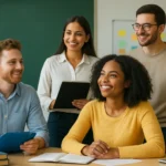 Diverse young teachers planning their financial future with Life Insurance for Young Teachers.