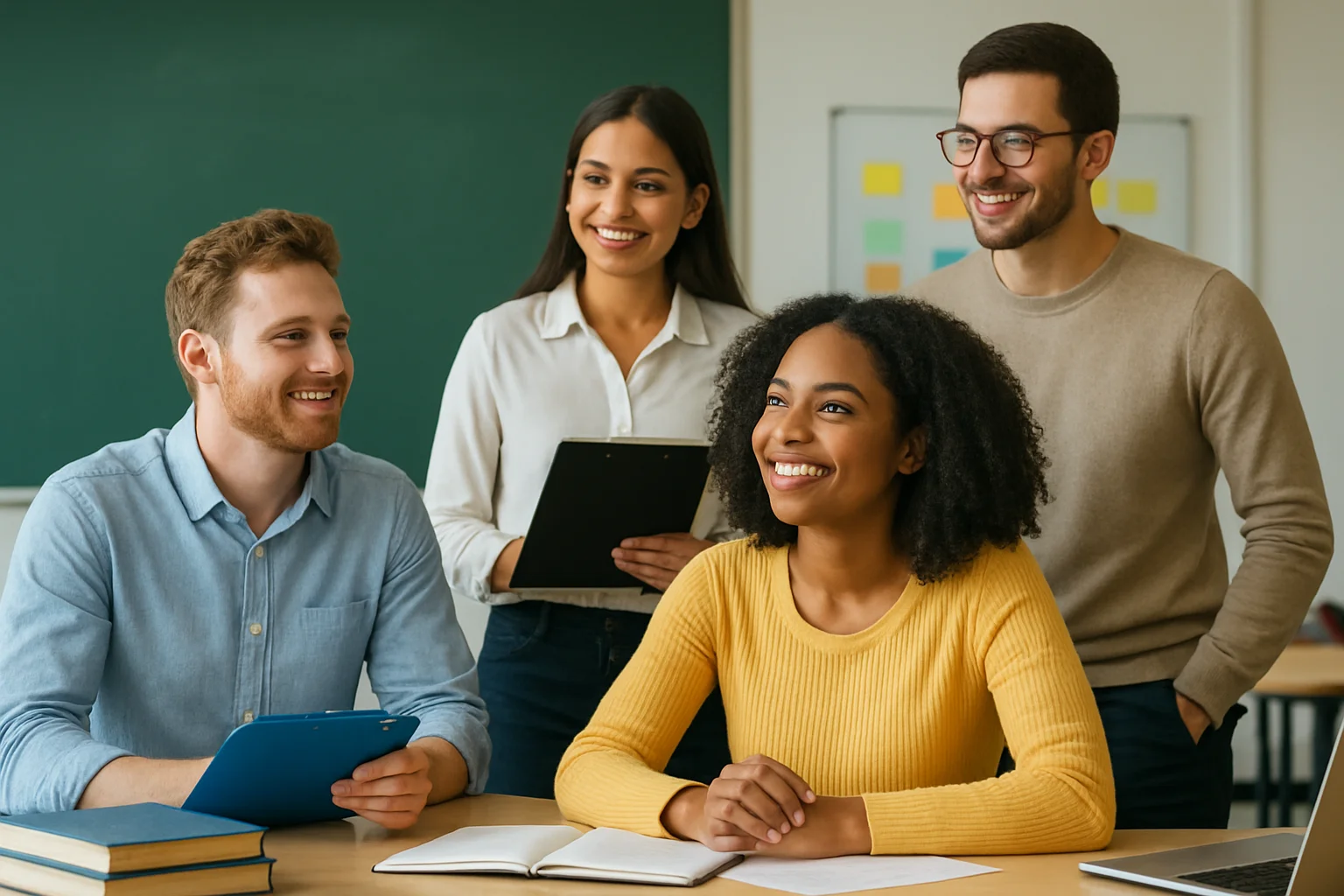 Diverse young teachers planning their financial future with Life Insurance for Young Teachers.