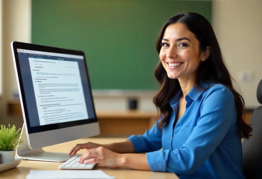 Teacher reviewing Disability Insurance for Teachers options for financial security.