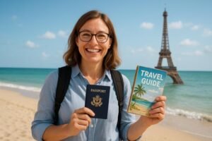 Teacher enjoying summer break overseas, looking prepared with the Best Travel Insurance for Teachers Going Overseas.