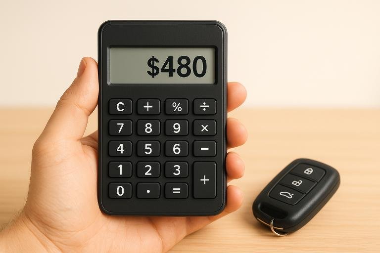 Calculator showing significant savings for a driver who learned how to get cheaper car insurance.