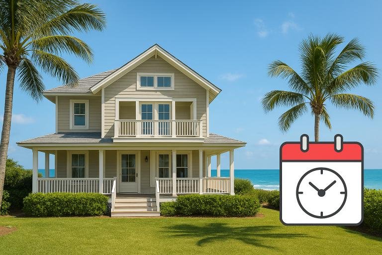 Seasonal US beach home representing the need for specialized Second Home Insurance USA for snowbirds and international owners.