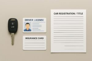 Driver's license and Non-Owner Car Insurance card, representing Liability Insurance for Non-Owners.